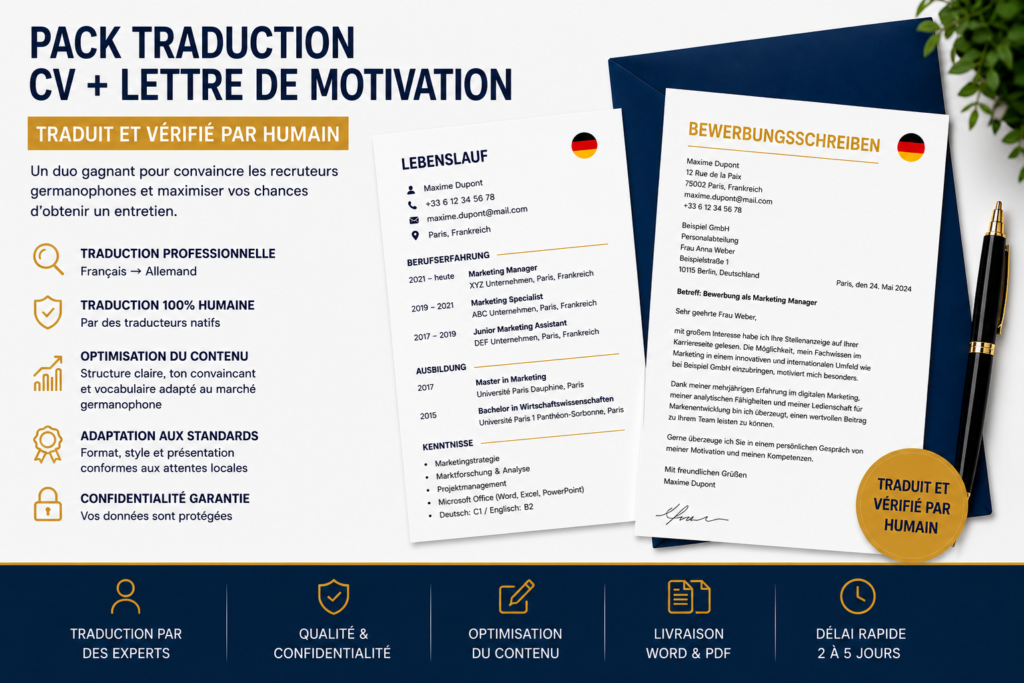 Pack Traduction CV et Lettre de Motivation